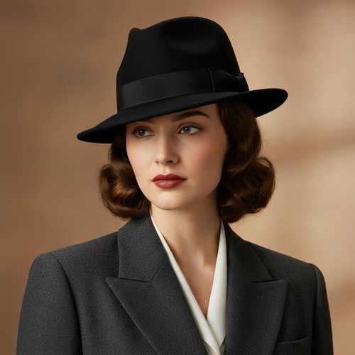 Black wide brim fedora - wide,