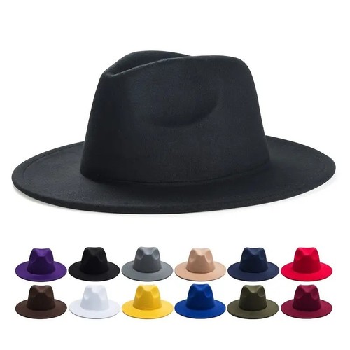 Classic wide brim fedora hat - wide,